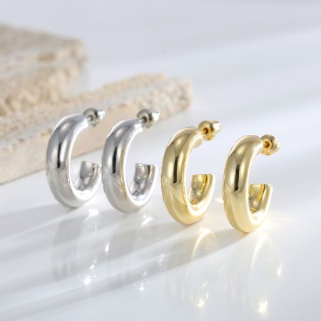 Eco-Friendly Copper Genuine Gold Plated Minimalist Earrings